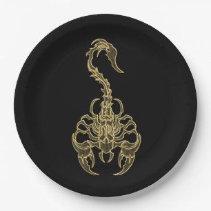 Assiettes En Carton Insecte très venimeux toxique de scorpion d'or