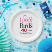 Assiettes En Carton inséparables du 40e anniversaire Personnalisés (Fête)