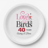 Assiettes En Carton inséparables du 40e anniversaire Personnalisés (Devant)