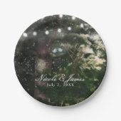 Assiettes En Carton Inséparables + Pine Tree Nuit Mariage Réception (Devant)