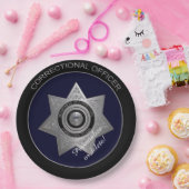 Assiettes En Carton Insigne des agents correctionnels, Plaques en arge (Fête)