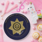 Assiettes En Carton Insigne des agents correctionnels, plaquettes en o (Fête)