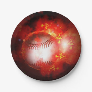 Assiettes En Carton Inspiration Flaming Baseball
