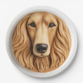 Assiettes En Carton Inspiré de la 3D de Hound afghane (Devant)
