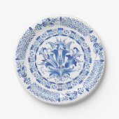 Assiettes En Carton Inspiré du bleu et blanc de Delft hollandais (Devant)