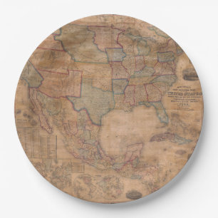 Assiettes En Carton Inspiré d'une ancienne carte (13)