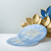 Assiettes En Carton Instructeur de méditation Blue Gold Lotus Yoga Stu