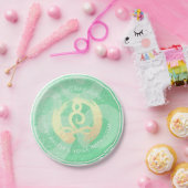 Assiettes En Carton Instructeur de Yoga Méditation d'or vert Pose ZEN (Fête)