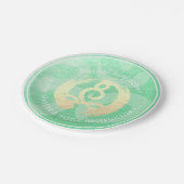 Assiettes En Carton Instructeur de Yoga Méditation d'or vert Pose ZEN (Angle)