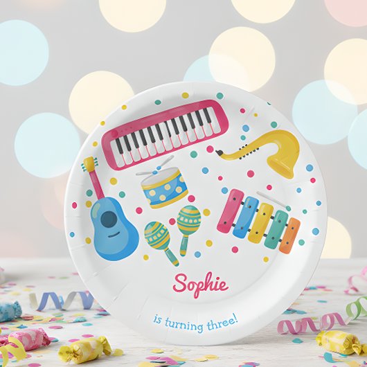 Assiettes En Carton Instruments de musique anniversaire de enfant