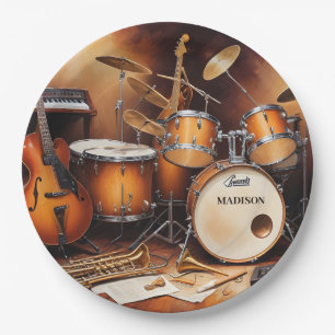 Assiettes En Carton Instruments de musique de nom personnalisé