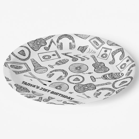 Assiettes En Carton Instruments de musique personnalisés Accessoires d (Angle)