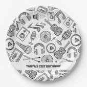 Assiettes En Carton Instruments de musique personnalisés Accessoires d (Devant)