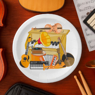 Assiettes En Carton Instruments de musique Plaques de papier de musiqu