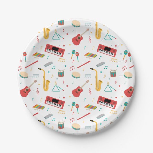 Assiettes En Carton Instruments de musique Thème musical Pattern (Devant)