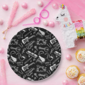 Assiettes En Carton Instruments noirs et blancs (Fête)