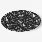 Assiettes En Carton Instruments noirs et blancs (Angle)