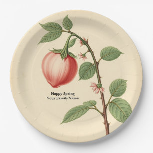 Assiettes En Carton Intemporel Vintage Briar Rose Hip Gravure Poussiér