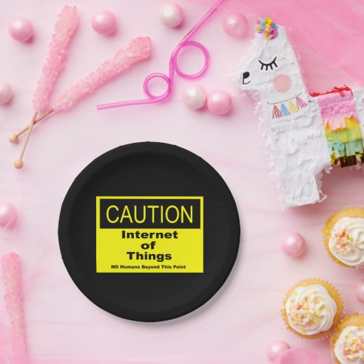 Assiettes En Carton Internet des objets IoT Avertissement Signal d'ave (Fête)