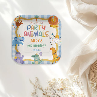 Assiettes En Carton Invitation à la fête d'anniversaire pour les fêtar