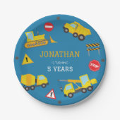 Assiettes En Carton Invitation à l'anniversaire du camion de vidange d (Devant)
