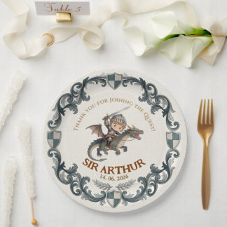 Assiettes En Carton Invitation d'anniversaire de château de chevalier