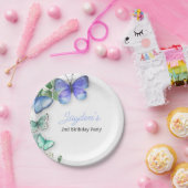 Assiettes En Carton Invitation d'anniversaire papillon, d'anniversaire (Fête)