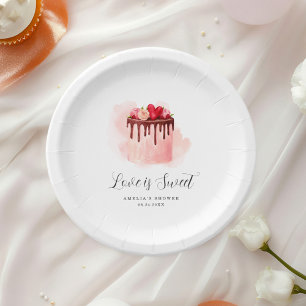 Assiettes En Carton Invitation de douche de mariage Love Is Sweet