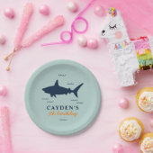 Assiettes En Carton Invitation de fête d'anniversaire de requin (Fête)