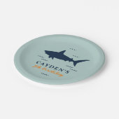 Assiettes En Carton Invitation de fête d'anniversaire de requin (Angle)