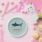 Assiettes En Carton Invitation de fête d'anniversaire de requin (Fête)