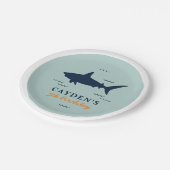 Assiettes En Carton Invitation de fête d'anniversaire de requin (Angle)
