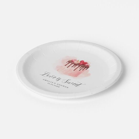 Assiettes En Carton Invitation de fête prénuptiale Love Is Sweet (Angle)