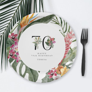 Assiettes En Carton Invitation simple et élégante pour les 70 ans sur 