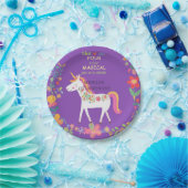 Assiettes En Carton Invitation Unicorne et Fleurs Whimsical (Fête)