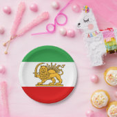 Assiettes En Carton Iran, drapeau perse avec Lion, Shah d'Iran (Fête)