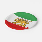 Assiettes En Carton Iran, drapeau perse avec Lion, Shah d'Iran (Angle)