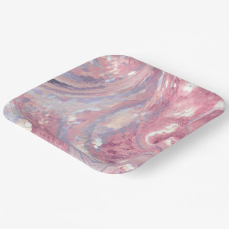 Assiettes En Carton Iridescent Pink and Purple 