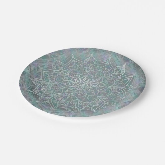 Assiettes En Carton Iridescent Shtoujours Mandala Boho Chic (Angle)