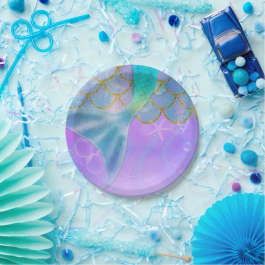 Assiettes En Carton Iridescente Pearl Shimmer Mermaid fête d'anniversa (Fête)