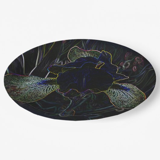 Assiettes En Carton Iris brillant (Angle)