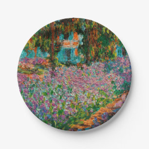 Assiettes En Carton Iris Jardin Monet Giverny fleurs