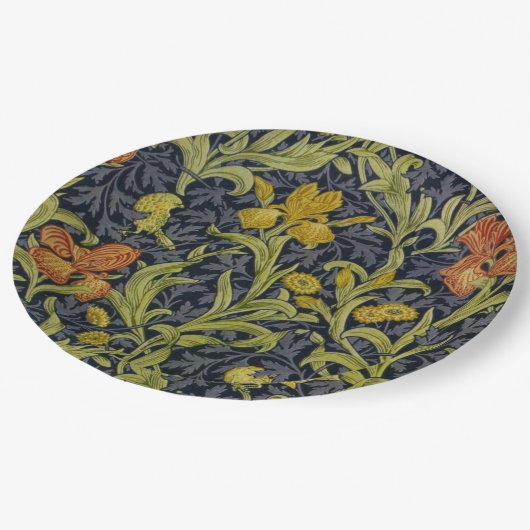 Assiettes En Carton Iris Motif (par William Morris) (Angle)