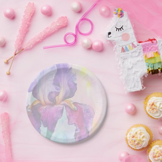 Assiettes En Carton Iris pourpre (Fête)