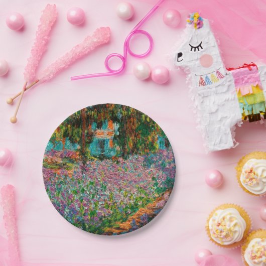 Assiettes En Carton Irises Monet Garden Fleurs Giverny (Fête)