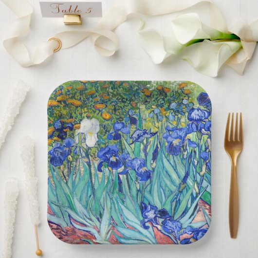 Assiettes En Carton Irises Vincent van Gogh (Mariage)