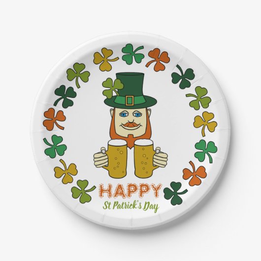 Assiettes En Carton Irish Leprechaun, St Patrick's Day Party (Devant)