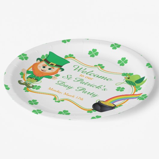 Assiettes En Carton Irish Leprechaun St Patrick's Day Party (Angle)