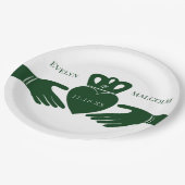 Assiettes En Carton Irlandais Claddagh Ring Simple Graphic Green Maria (Angle)