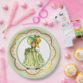 Assiettes En Carton Irlandaise fille de promenade Shamrock (Fête)